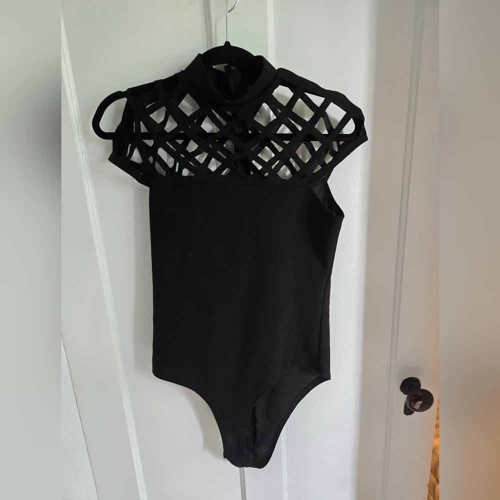 Black high neck body suit